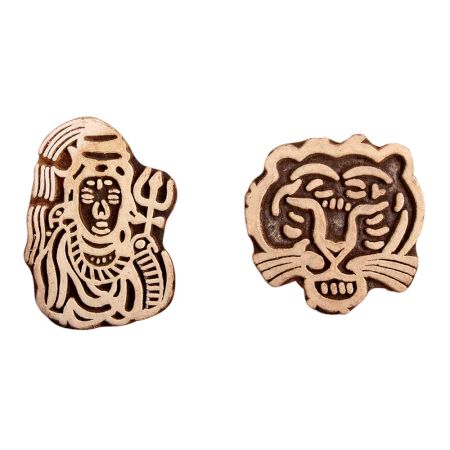 Set of 2 Piece New Mix Wooden Printing Block